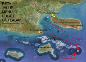 Peta Jalur Pulau Gili Labak